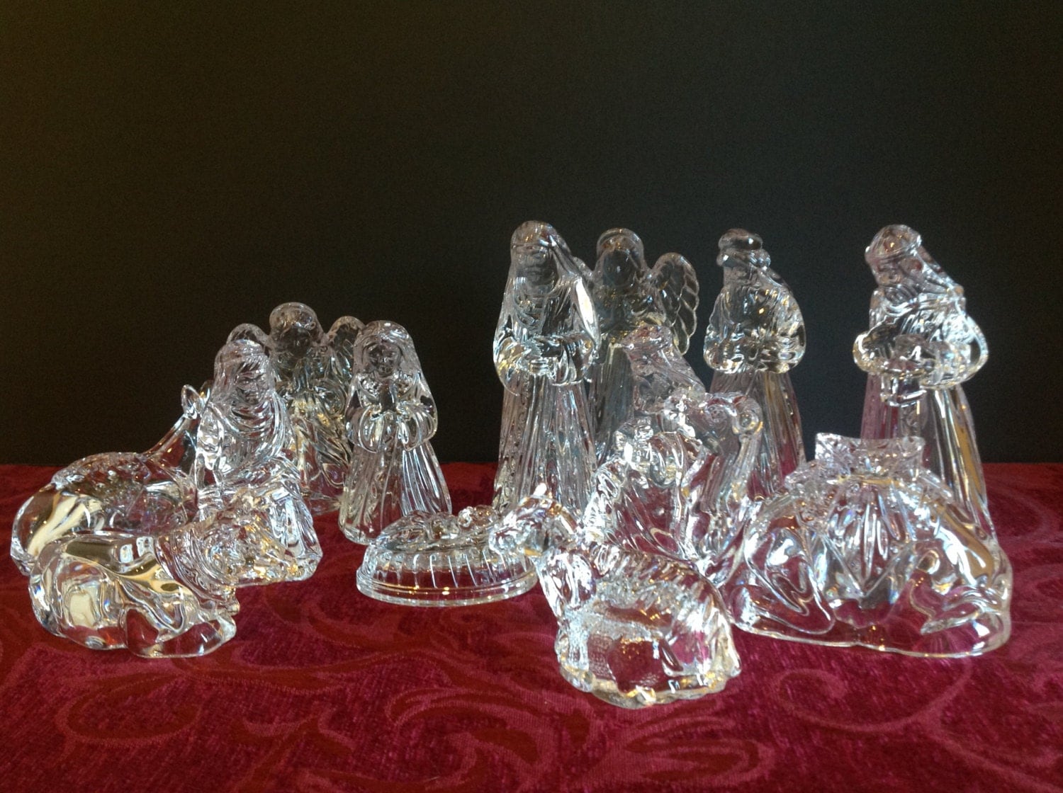 Vintage Princess House 13 Piece Crystal Nativity Set