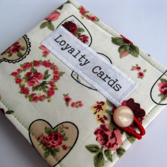 Hearts & Roses Floral Loyalty Card Wallet by FantooshbySonia