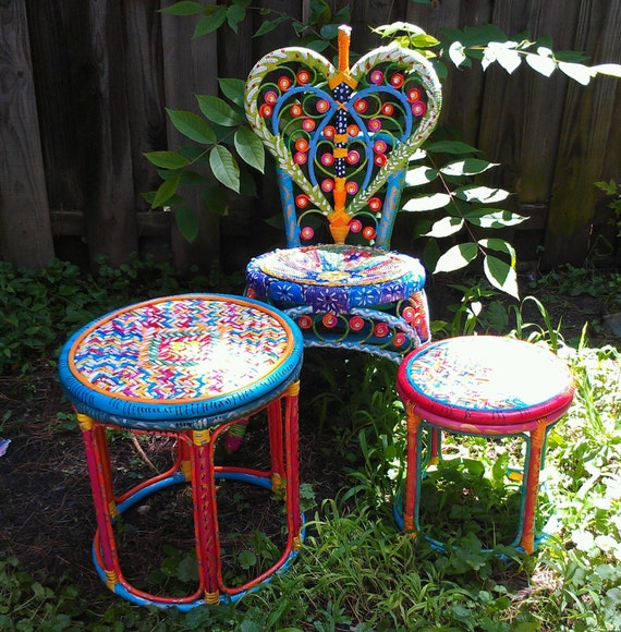 RESERVED FOR N Abstract Hippie Style Hand Painted OOAK