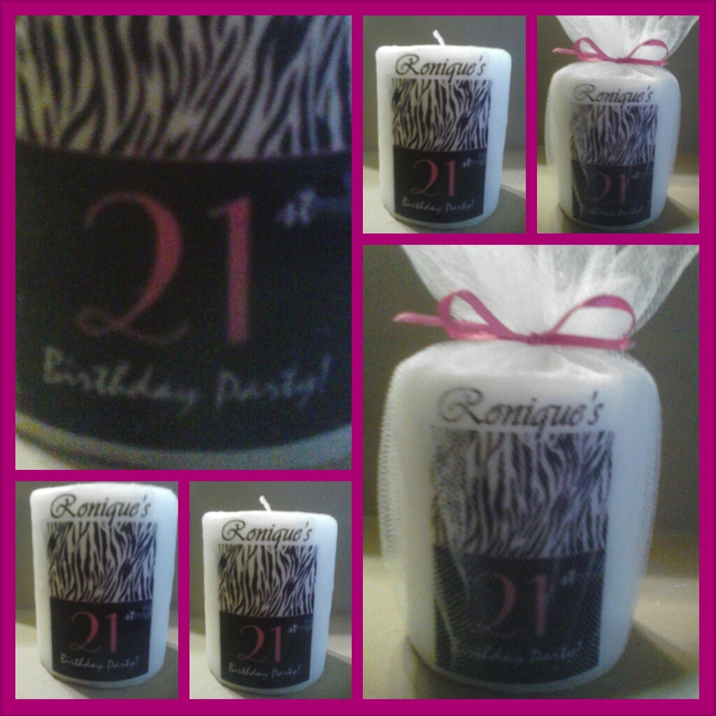 Personalized 21st birthday favors 21st by SassyCandleFavors