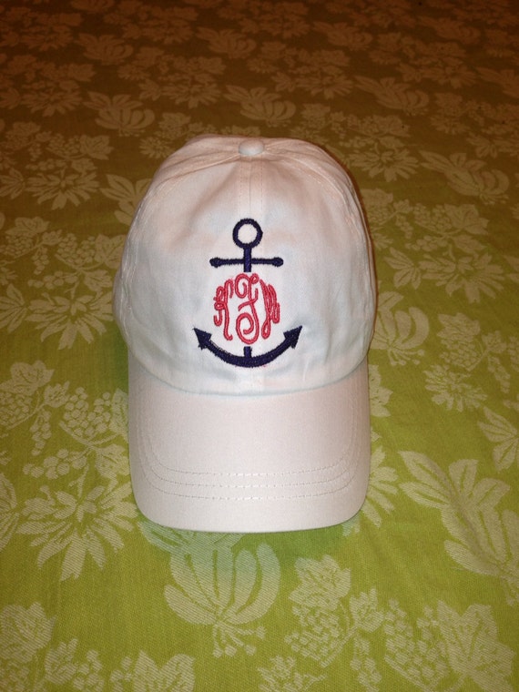 Items similar to Nautical Anchor Monogram Baseball Hat Cap on Etsy