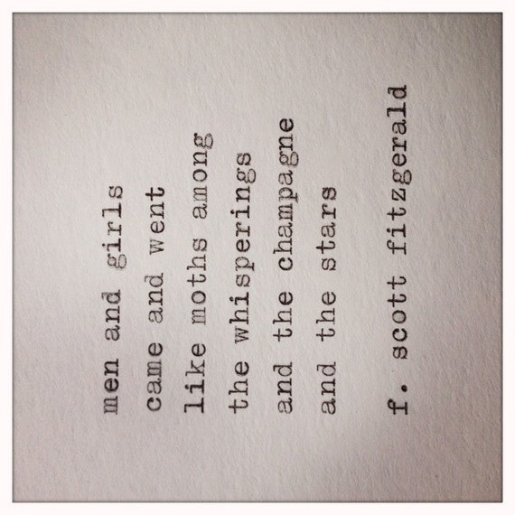 great gatsby quote typed on typewriter - Great Gatsby Quotes