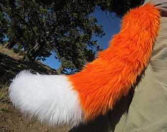 Fox Costume Tails 24" by AnthroWear - Furry Clip-On Cosplay Accessories - Hand Made In USA