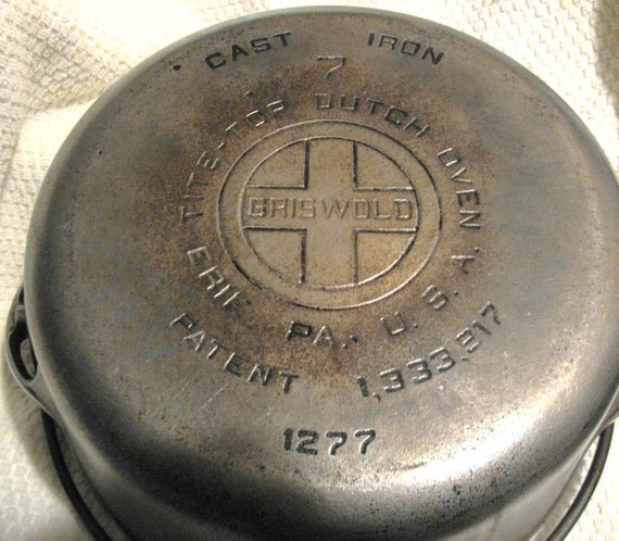 GRISWOLD DUTCH OVEN 7 Tite Top Self Basting Lid Original