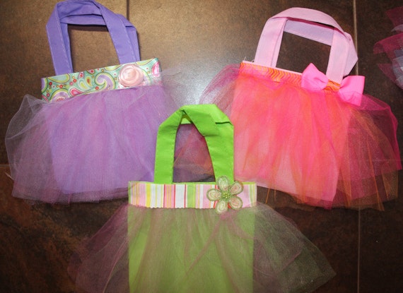 Party Bags, Little Girl 'Purse', Tulle MIni Tote, Party Favor Bags