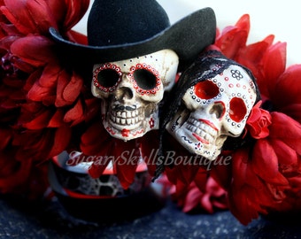 Dia de los Muertos Headpiece, Headband, Sugar Skull and Flowers, Halloween Prop, Costume Day of the Dead Wedding