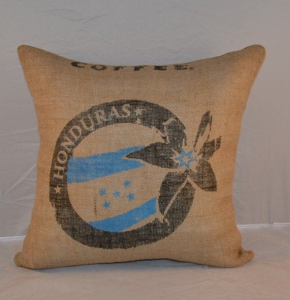 Burlap fabric pillows decorative pillow throw by OldLakeGeorge