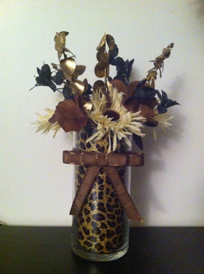 Leopard Floral Arrangement by SamanthaAliceCrafts on Etsy