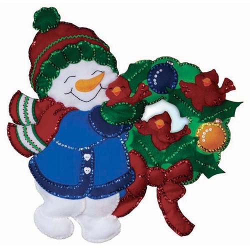 Snowman and Cardinal Wall Hanging