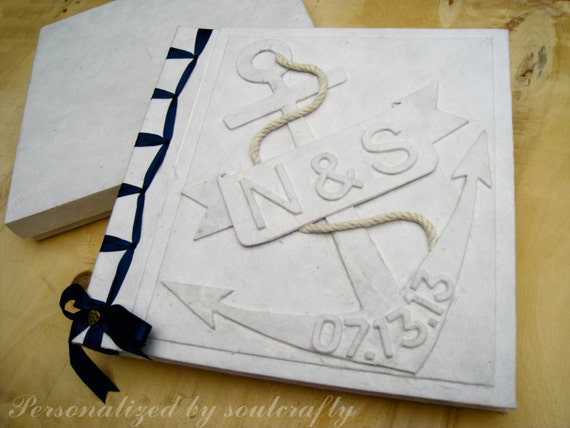 Nautical Guest book Personalized Beach Wedding Guest Book Photo album Scrapbook Anchor Guest book Summer Wedding Gift idea Il_570xn