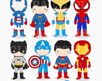 superhero clip art on Etsy, a global handmade and vintage marketplace.