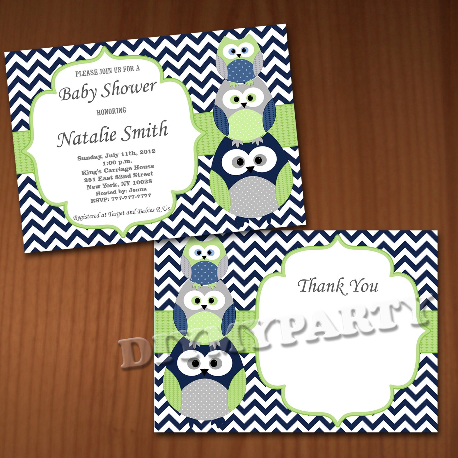 Owl Baby Shower Invitation Boy Baby Shower invitations