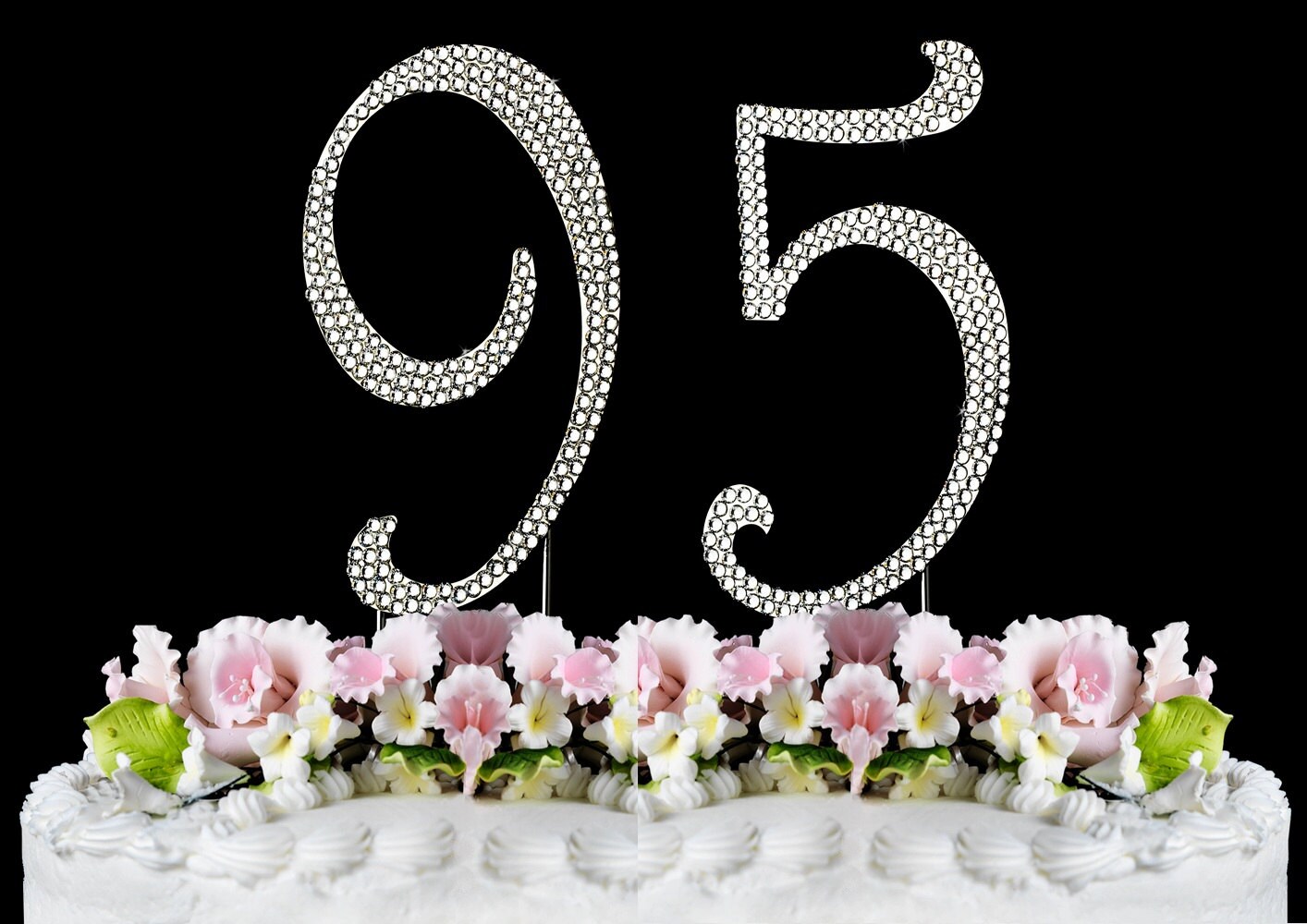 New Large Rhinestone Number 95 Cake Topper 95th Birthday