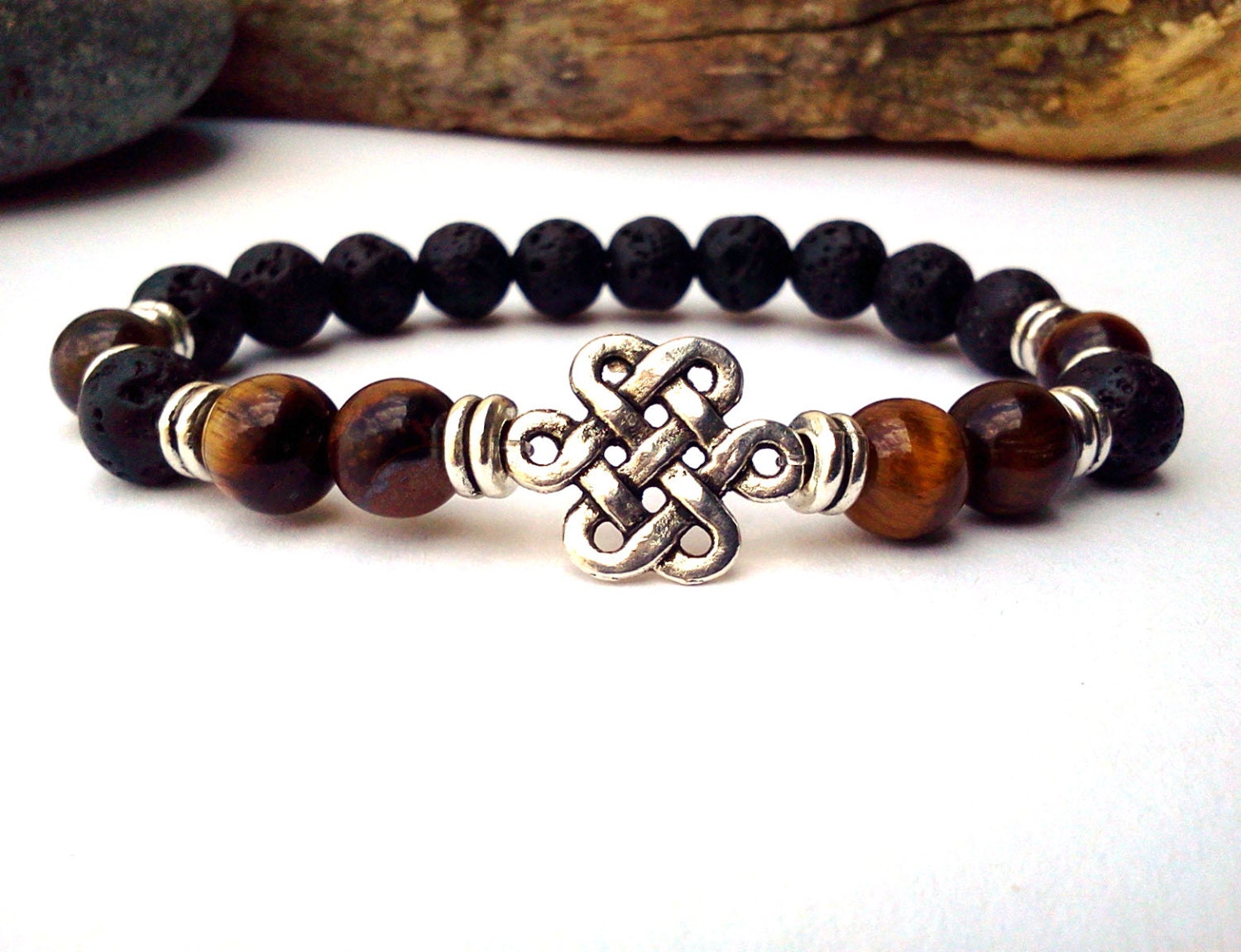 Celtic knot bracelet Men Celtic knot bracelet Tiger Eye and
