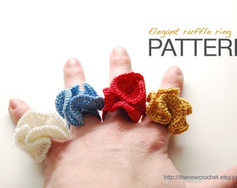 Instant Download - Crochet PATTERN: Elegant ruffle Ring