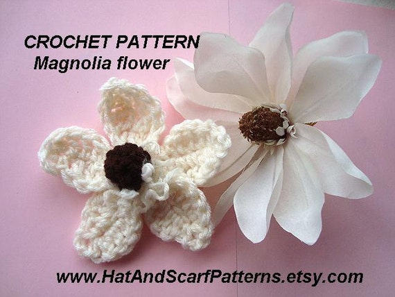 Instant Download CROCHET PATTERN Magnolia flower finished