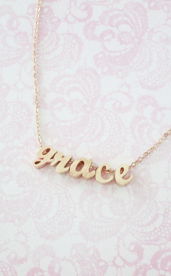 Items similar to Personalized Rose Gold Name Necklace - Rose Gold Initial Rose Gold Filled Chain ...