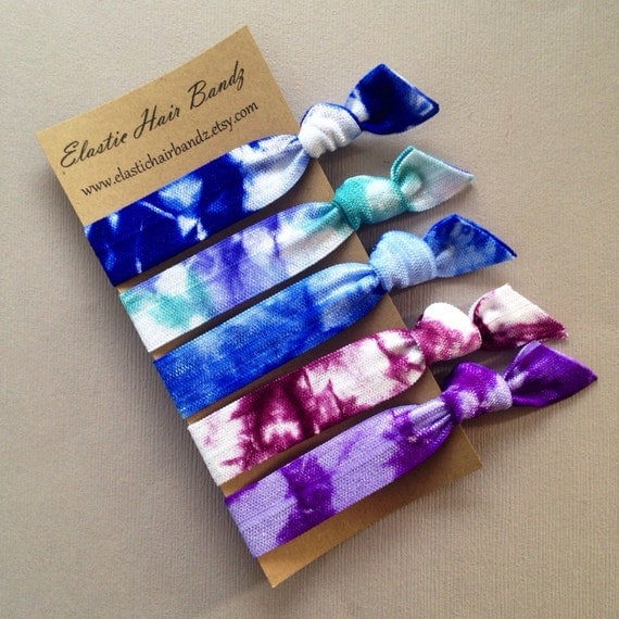 Tie Dye Collection Hair Ties OR Headbands You Choose by Elastic Hair ...