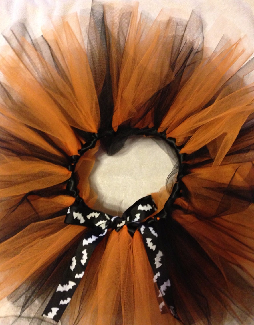 Orange and Black Halloween Tutu with Spooky by