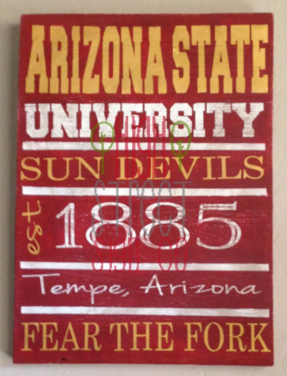 Items similar to Arizona State University Sign / Wall Decor 12'wX 16" h