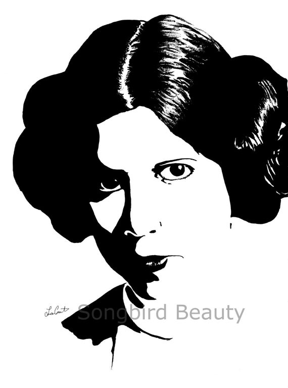 Download Princess Leia Fan art PRINT 4x6 Star Wars Carrie Fisher
