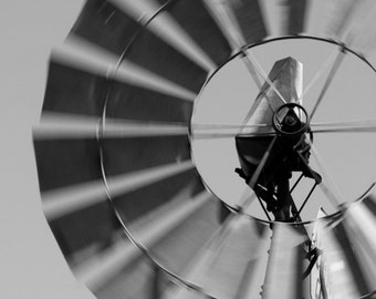 windmill aeromotor sky western country farm rusty home decor fine art photography