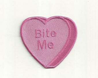 Bite Me! Anti-Conversation Heart Patch. Any Color! Custom Made! F20