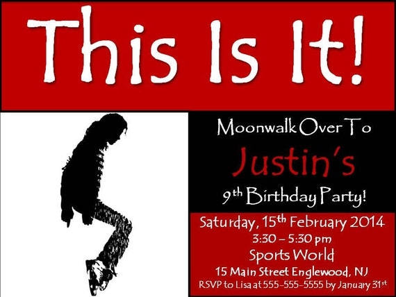 Michael Jackson Invitations 8