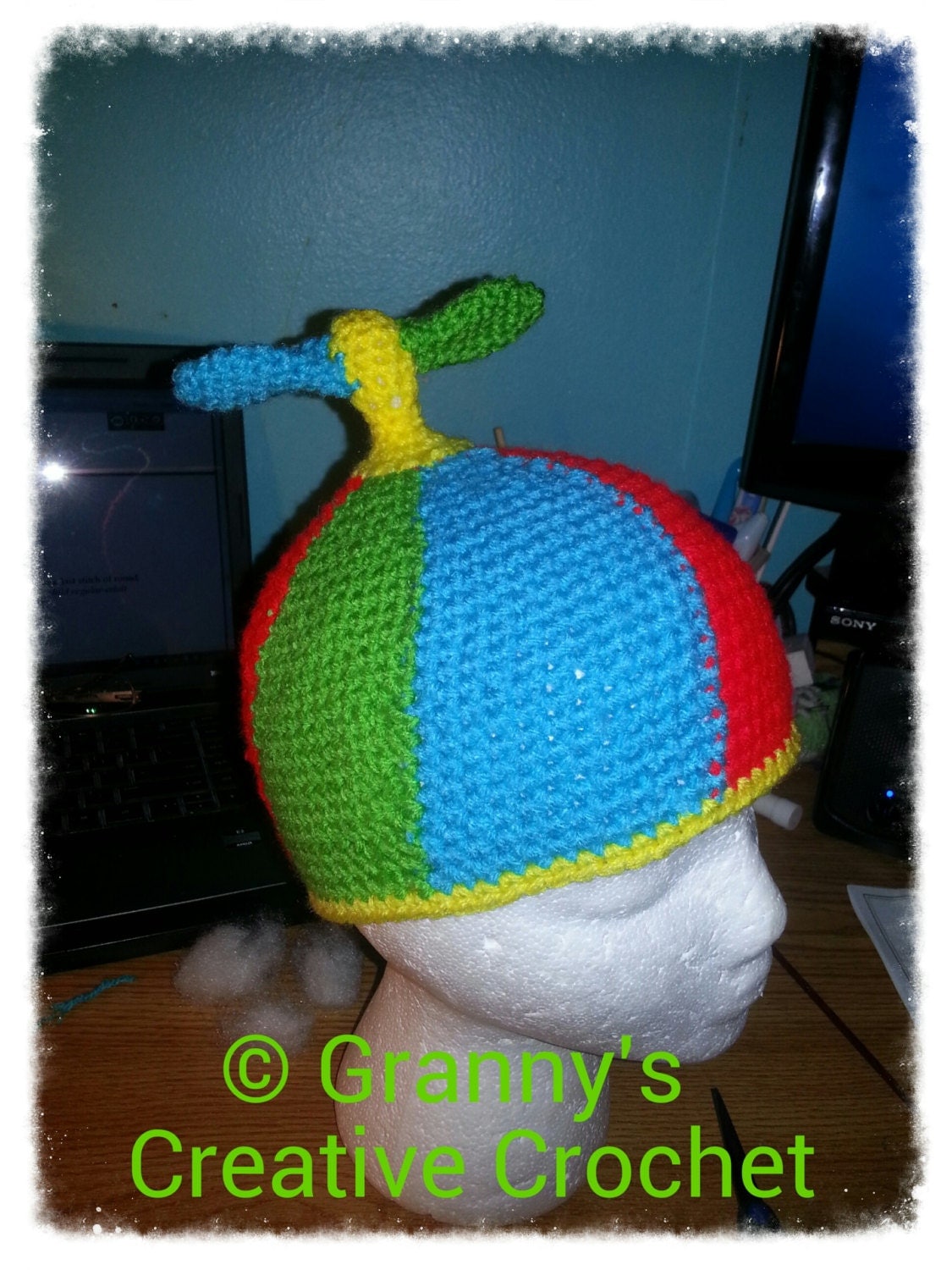 Propeller Beanie Hat Sizes Newborn to Large by GrannysCraftiness