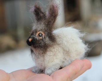Needle felted Bunny, Bunny Miniature soft sculpture