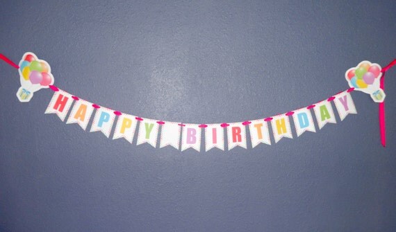 DIY Birthday Banner Happy Birthday Printable by colorsandpixels