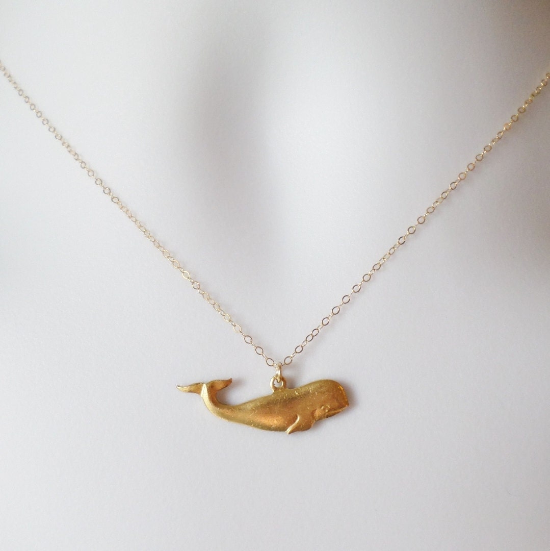 Gold Whale Necklace Whale Necklace Gold by WanderingDandelion