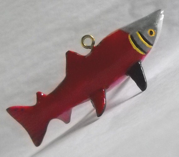 salmon christmas ornament carved sockeye salmon cco 62 salmon christmas ornament carved sockeye salmon cco 62