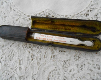 thermometer case clinical 1900 antique leather unavailable