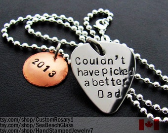 Guitar Pick. Ha ndstamped Mens Jewelry. STERLING Silver Chain ...