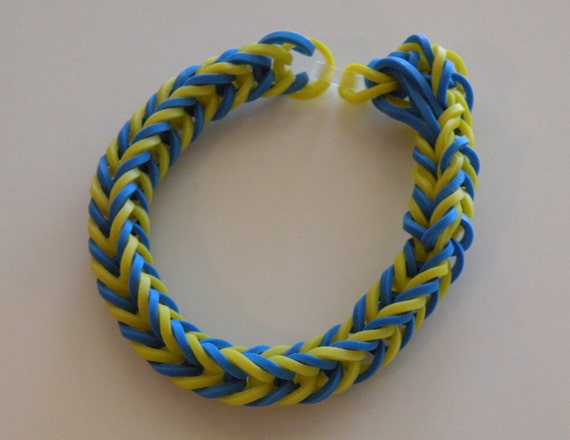 Fishtail Rubber band Bracelet By Brittani light blue and