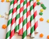 50 Christmas Holiday Paper Straws - With Free Printable DIY Flags Il_170x135