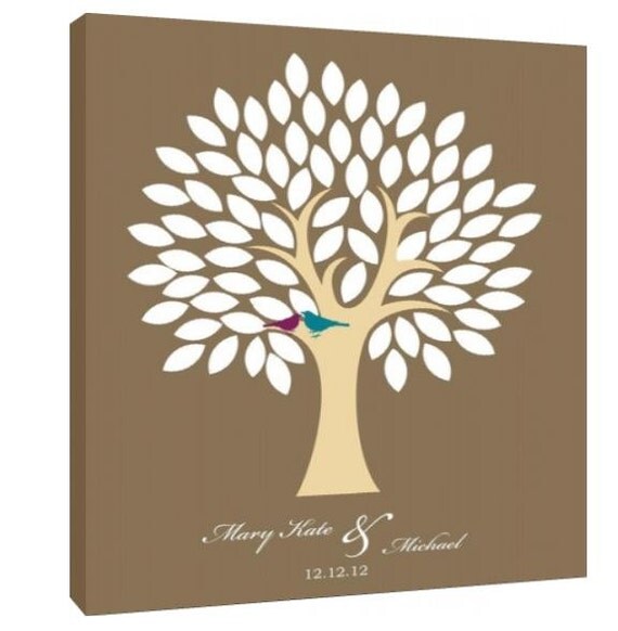 Items similar to Custom Canvas - Wedding Tree Guest Book ...