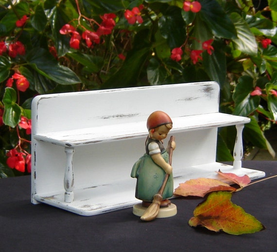 Distressed Wood Shelf Small White Wall Shelf Knick Knack Shelf