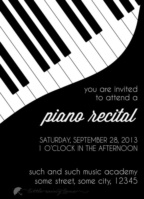 Dormouseworld Piano Recital Invitations Template