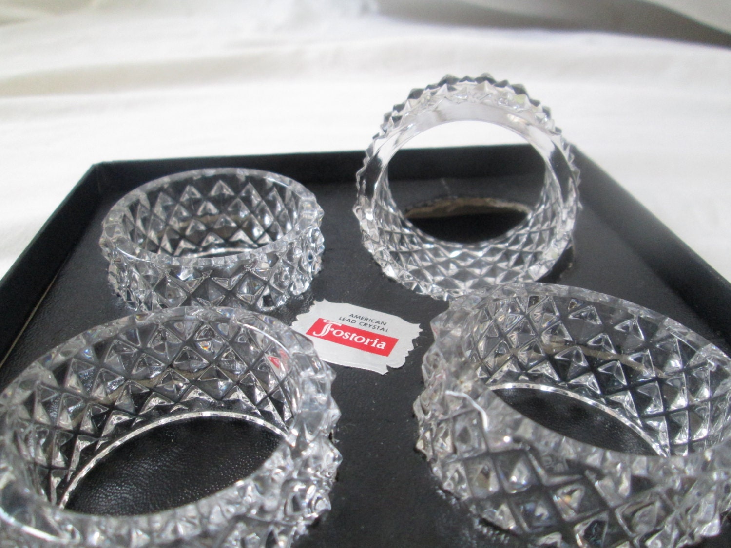 Fostoria Lead Crystal Napkin Rings by TrippingOnTime on Etsy