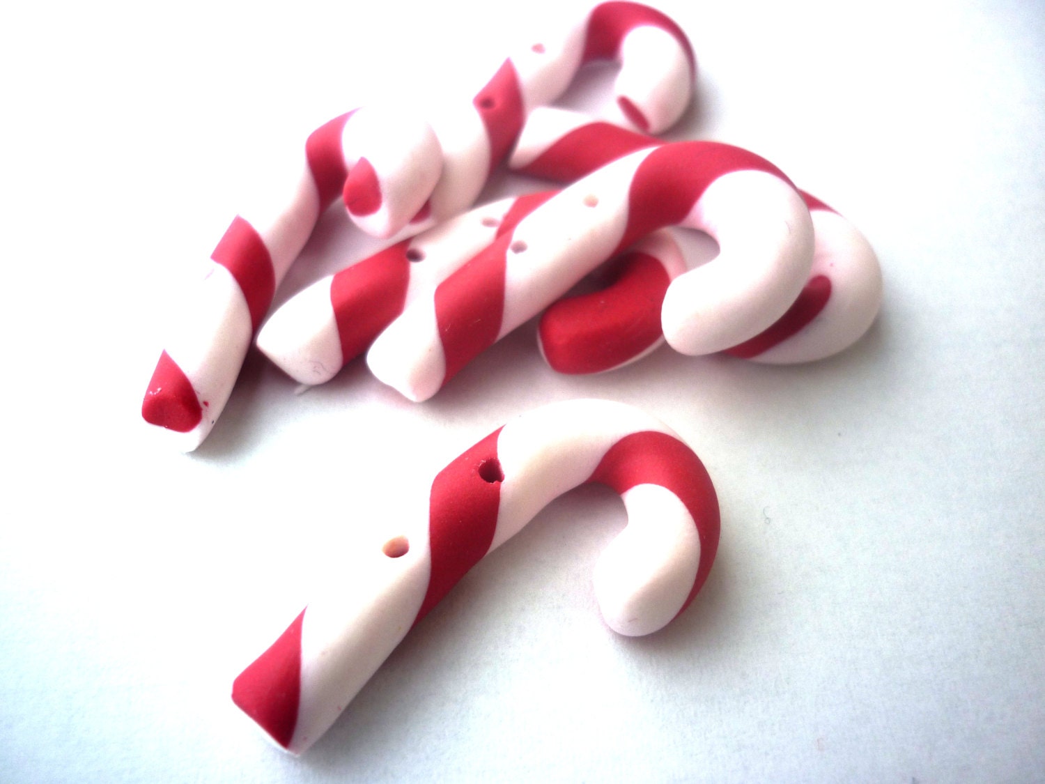 Christmas buttonsPeppermint candy buttons handmade with polymer clay