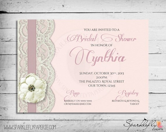 Elegant Lace & Ribbon Bridal Shower / Baby Shower / Birthday / Wedding ...