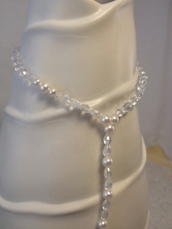 Items similar to Foot Jewelry beach wedding pearl - AB crystal, pearl ...