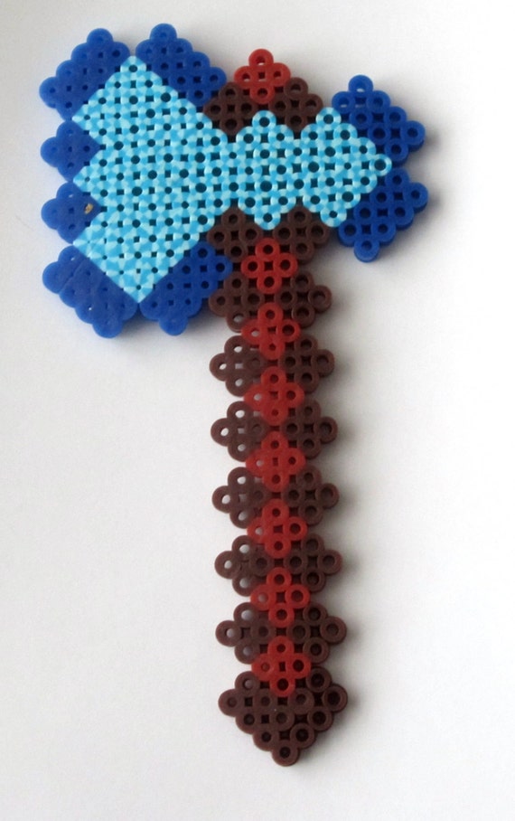 Minecraft Axe Perler Beads