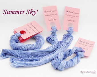 Hand dyed cotton perlé 12 - 'Summer Sky'