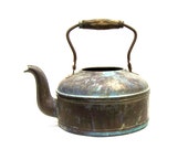 Large Copper and Verdigris Teapot Planter