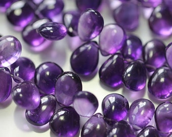 Purple Amethyst Smooth Pear Briolettes, 10-12 mm, 6 beads GM0101SP/11/6 #38