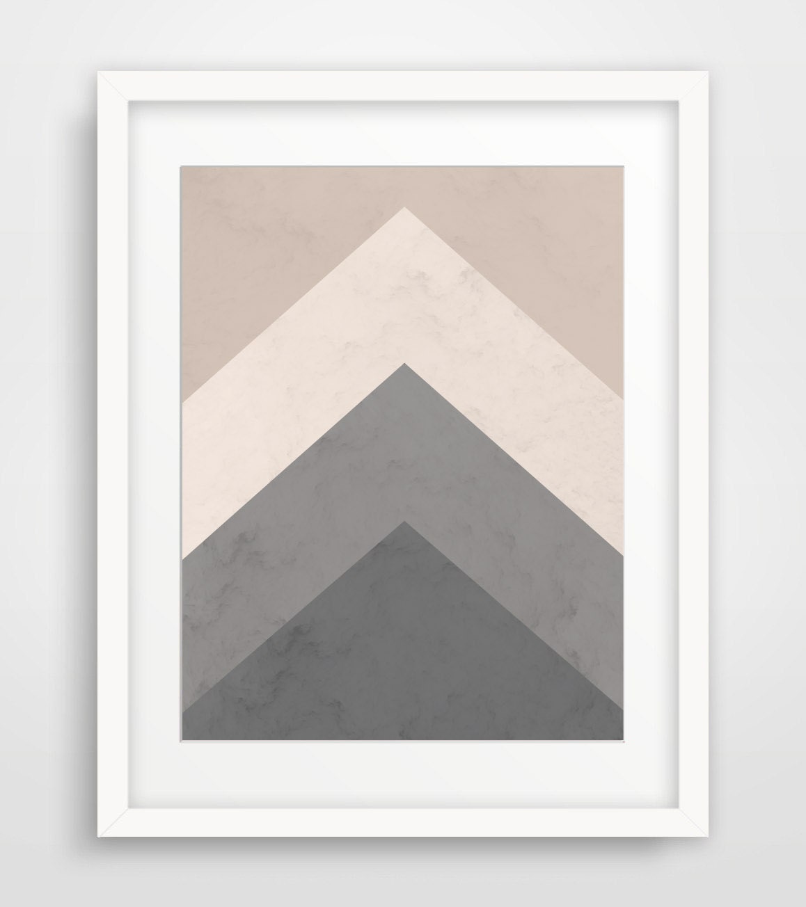 Geometric Print Grey and Beige Wall Art by MelindaWoodDesigns