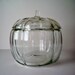 1980s Vintage Clear Glass Pumpkin for Halloween or Thanksgiving Cookie or Candy Jar